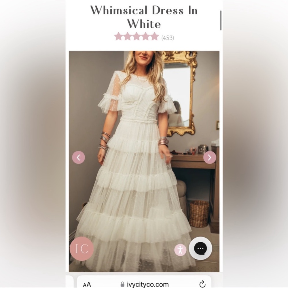 Ivy City Co, whimsical dress in White!
